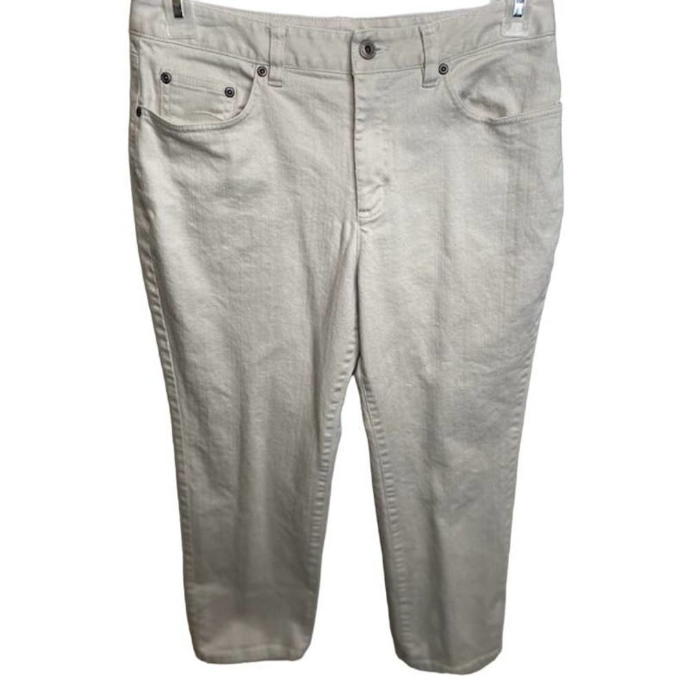 Talbots Stretch Jeans Women's Stone Color‎ Straight Leg SZ 10 Petite